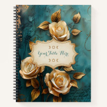 Create Your Own Teal & Gold Roses Spray Floral