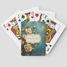 Create Your Own Teal & Gold Roses Spray Floral