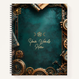 Create Your Own Teal Steampunk Journals Notizbuch