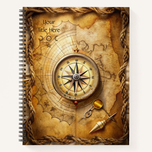 Create Your Own Traveler Compass Rose Notizbuch (Vorderseite)