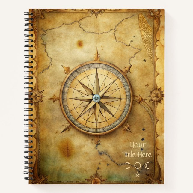 Create Your Own Traveller Compass Rose Notizbuch (Vorderseite)