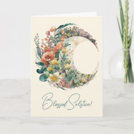 Create Your Own Tropical Floral Crescent Moon Feiertagskarte