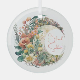 Create Your Own Tropical Floral Crescent Moon Ornament Aus Glas