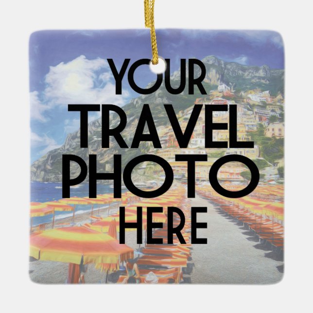 Create Your Own Two Foto Vacation Travel Keramikornament (Vorderseite)
