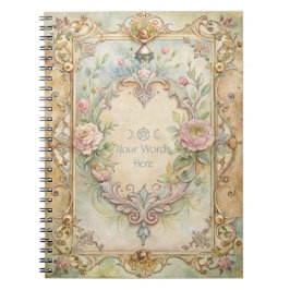 Create Your Own Vintage Garden Romance Pink Roses Notizblock