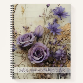 Create Your Own Vintage Garden Wall Purple Roses Notizbuch