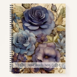 Create Your Own Vintage Roses Pansies Floral Notizbuch