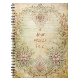 Create Your Own Vintage Victorian Lacy Flowers Notizblock