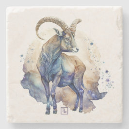Create Your Own Watercolor Capricorn Steinuntersetzer