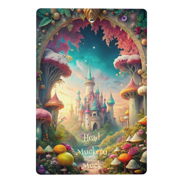 Create Your Own Whimsical Castle Garden Mini Klemmbrett (Rückseite)