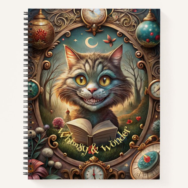Create Your Own Whimsical Cheshire Cat Book Notizbuch (Vorderseite)