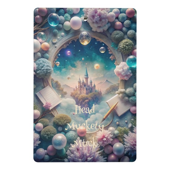 Create Your Own Whimsical Dream Castle Mini Klemmbrett (Rückseite)