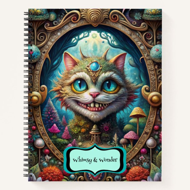 Create Your Own Whimsical Queen Cheshire Cat Notizbuch (Vorderseite)