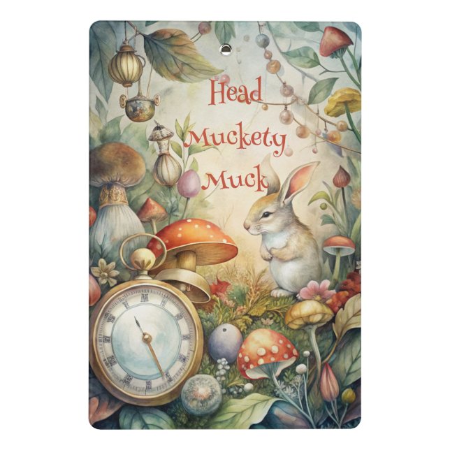 Create Your Own Whimsical Rabbit Hutch Mini Klemmbrett (Rückseite)