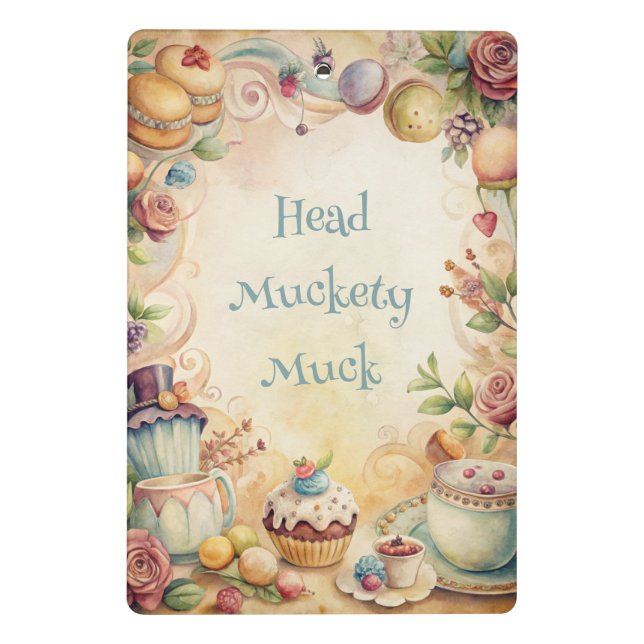 Create Your Own Whimsical Tea Party Cakes Mini Klemmbrett (Rückseite)