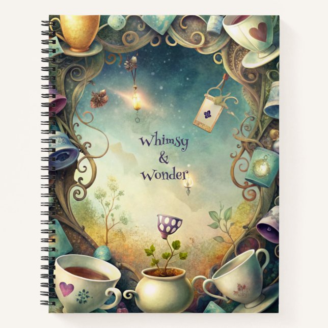 Create Your Own Whimsical Tea Party Madness Notizbuch (Vorderseite)