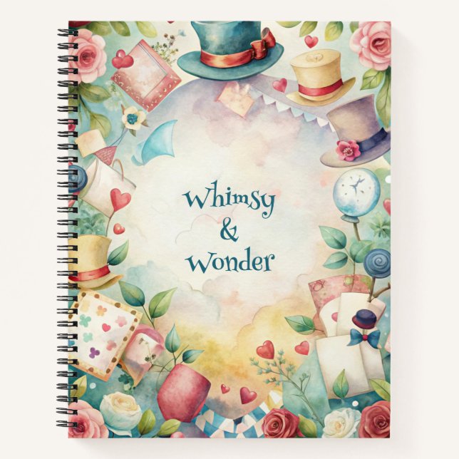 Create Your Own Whimsical Top Hat Madness Notizbuch (Vorderseite)