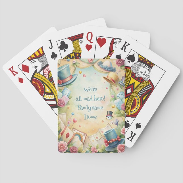 Create Your Own Whimsical Top Hats Yellow & Blue Spielkarten (Rückseite)