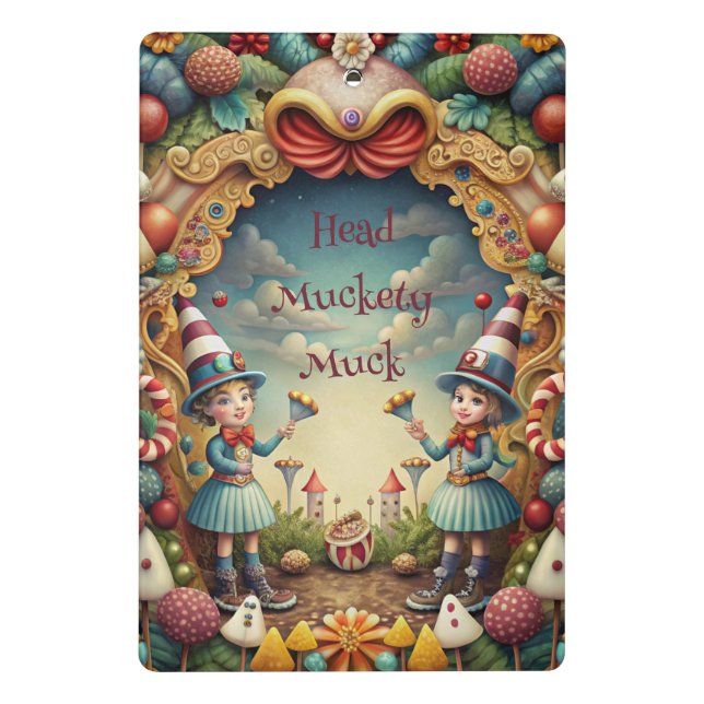 Create Your Own Whimsical Tweedle Girls Mini Klemmbrett (Rückseite)