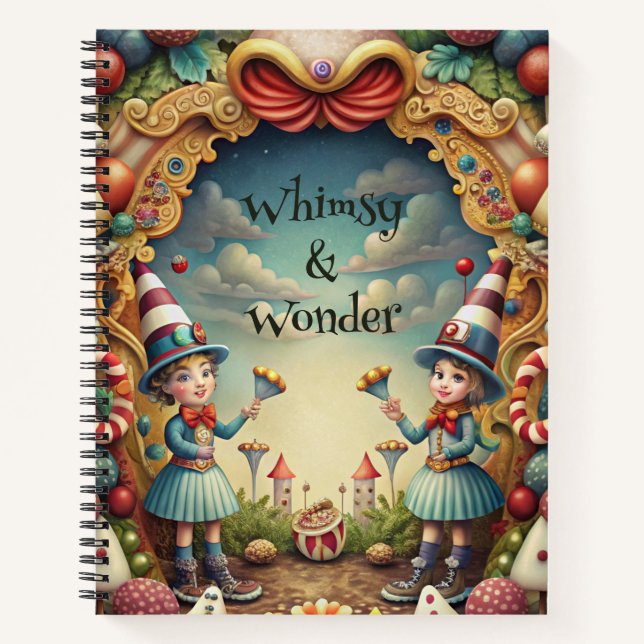 Create Your Own Whimsical Tweedle Girls Notizbuch (Vorderseite)