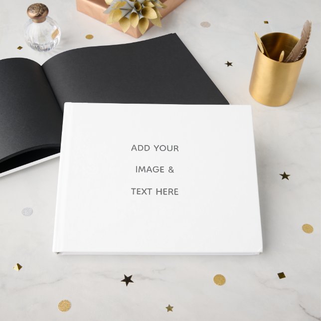 Create Your Own white  Gästebuch (Vorderseite Offen)
