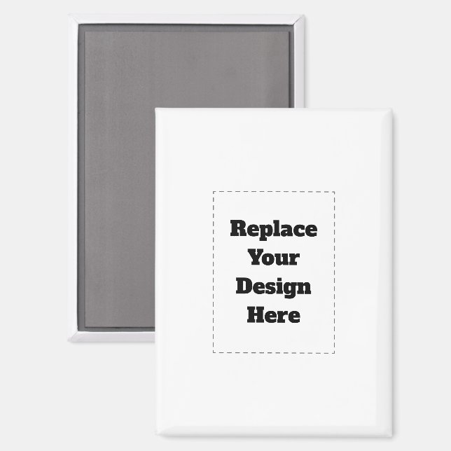 Create Your Own white  Magnet (Vorderseite/Rückseite)