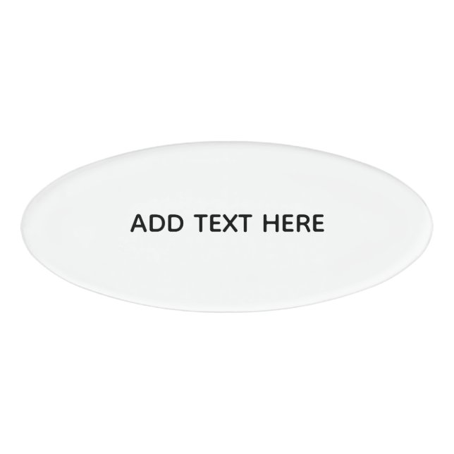 Create Your Own White  Namenschild (Vorderseite)