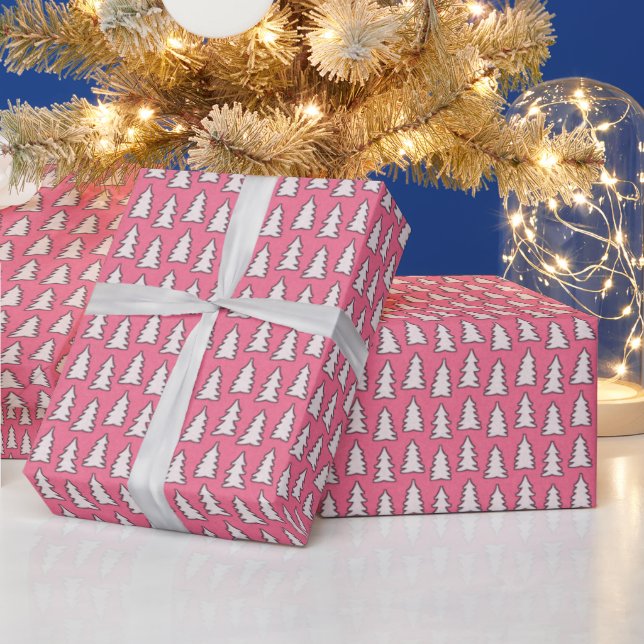 Create Your Own White Pine Tree Pink Geschenkpapier (Feiertage)
