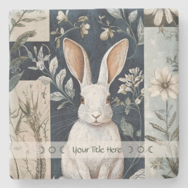 Create Your Own White Rabbit Botanical Steinuntersetzer