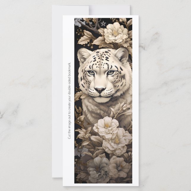 Create Your Own White Tiger Roses Bookmark Card (Vorderseite)