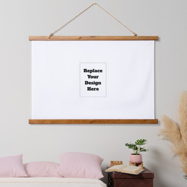 Create Your Own white  Wandteppich Mit Holzrahmen (Schlafzimmer)