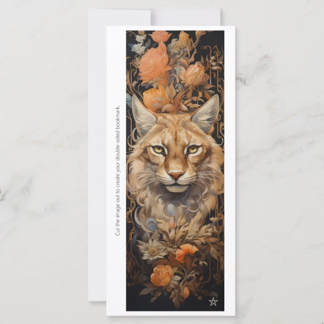 Create Your Own Wild Cat Roses Bookmark Card (Vorderseite)