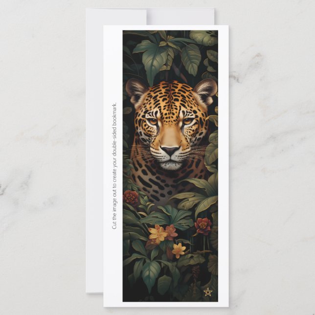 Create Your Own Wild Cheetah Floral Bookmark Card (Vorderseite)