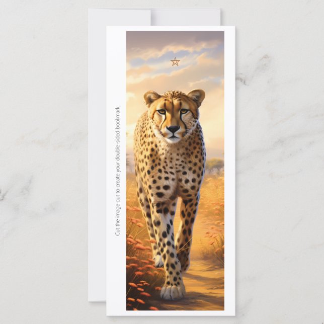 Create Your Own Wild Cheetah Sunrise Bookmark Card (Vorderseite)