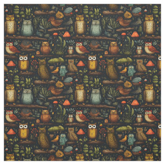 Create Your Own Wild Forest Owls Birds Black Stoff