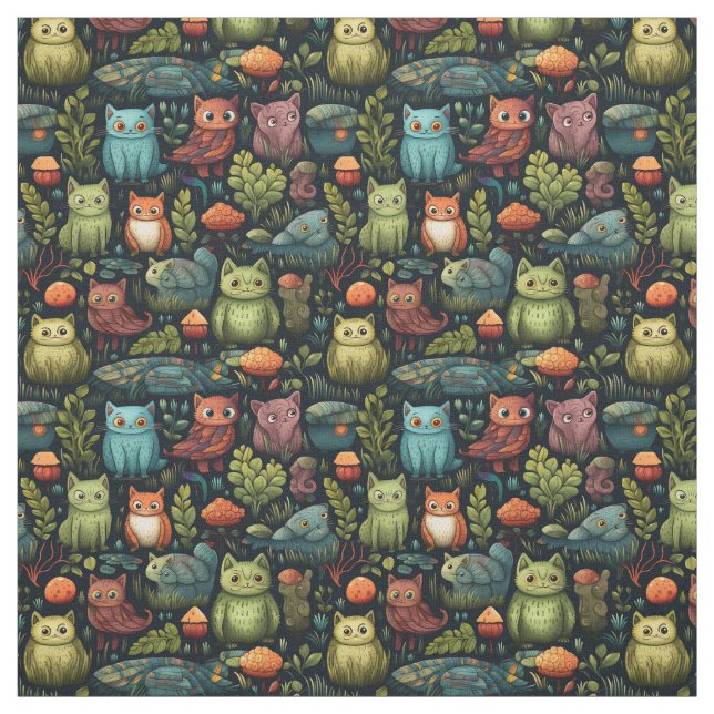 Create Your Own Wild Goblin Cats Black Stoff (Muster)