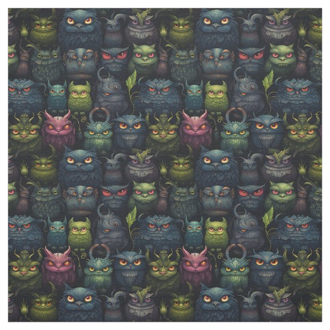 Create Your Own Wild Goblin Owls Black Stoff (Muster)