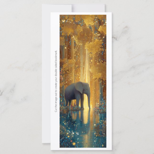 Create Your Own Wild Golden Elephant Bookmark Card (Vorderseite)