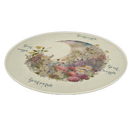 Create Your Own Wildflowers Floral Crescent Moon Schneidebrett