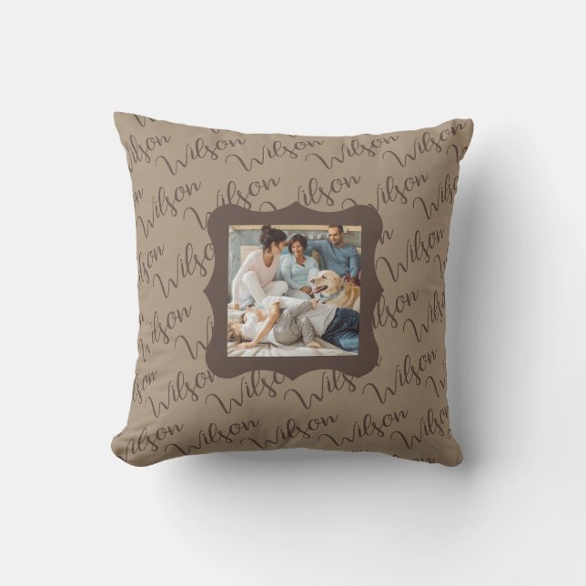 Create Your Own "Wilson" Family Photo Throw Pillow Kissen (Vorderseite)