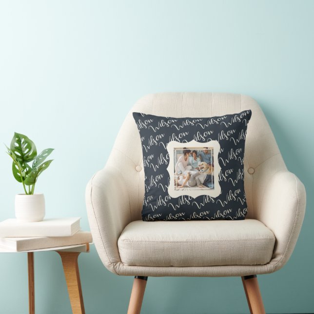 Create Your Own "Wilson" Family Photo Throw Pillow Kissen (Stuhl )