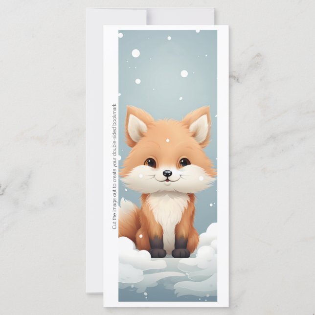 Create Your Own Wintery Red Fox Bookmark Card (Vorderseite)