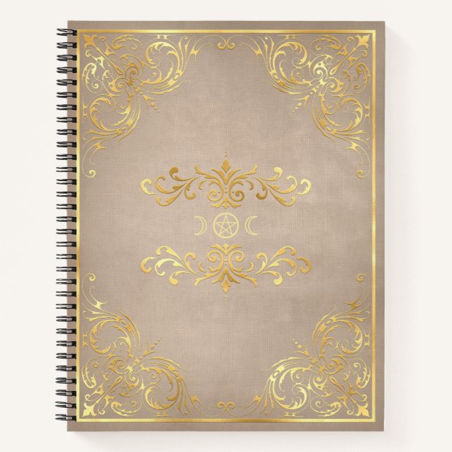 Create Your Own Yellow Gold Gilded Beige Notizbuch (Vorderseite)
