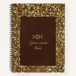 Create Your Own Yellow Gold Gilded Brown Notizbuch