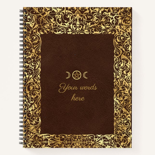 Create Your Own Yellow Gold Gilded Brown Notizbuch (Vorderseite)