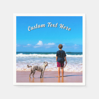 Create Your Pet Photo Napkins Personalized Text Serviette