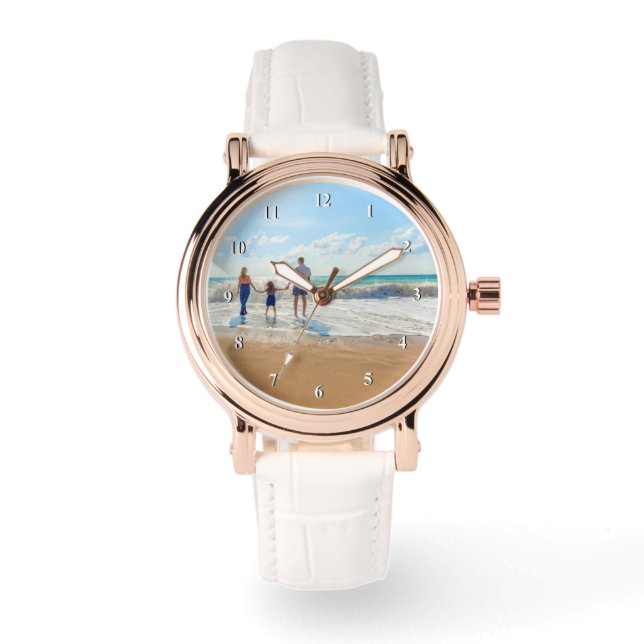 Create Your Photo Own Watch Gift Armbanduhr (Vorderseite)