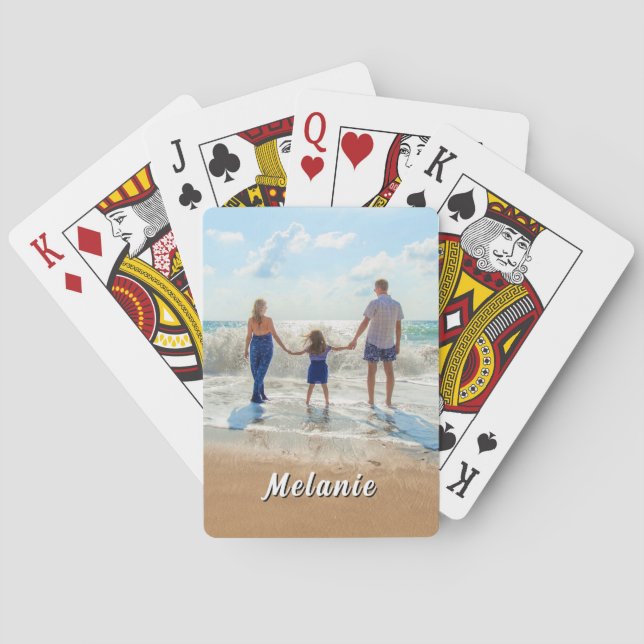 Create Your Photo Playing Cards Personalized Name Spielkarten (Rückseite)