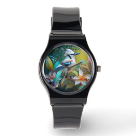 Created Aquamarin Winged Jay Armbanduhr