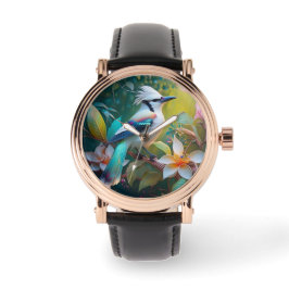 Created Aquamarin Winged Jay Armbanduhr